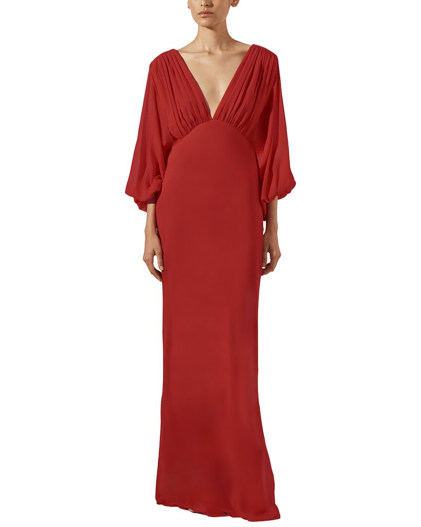 Shona Joy Amina Plunge Balloon Sleeve Maxi Dress