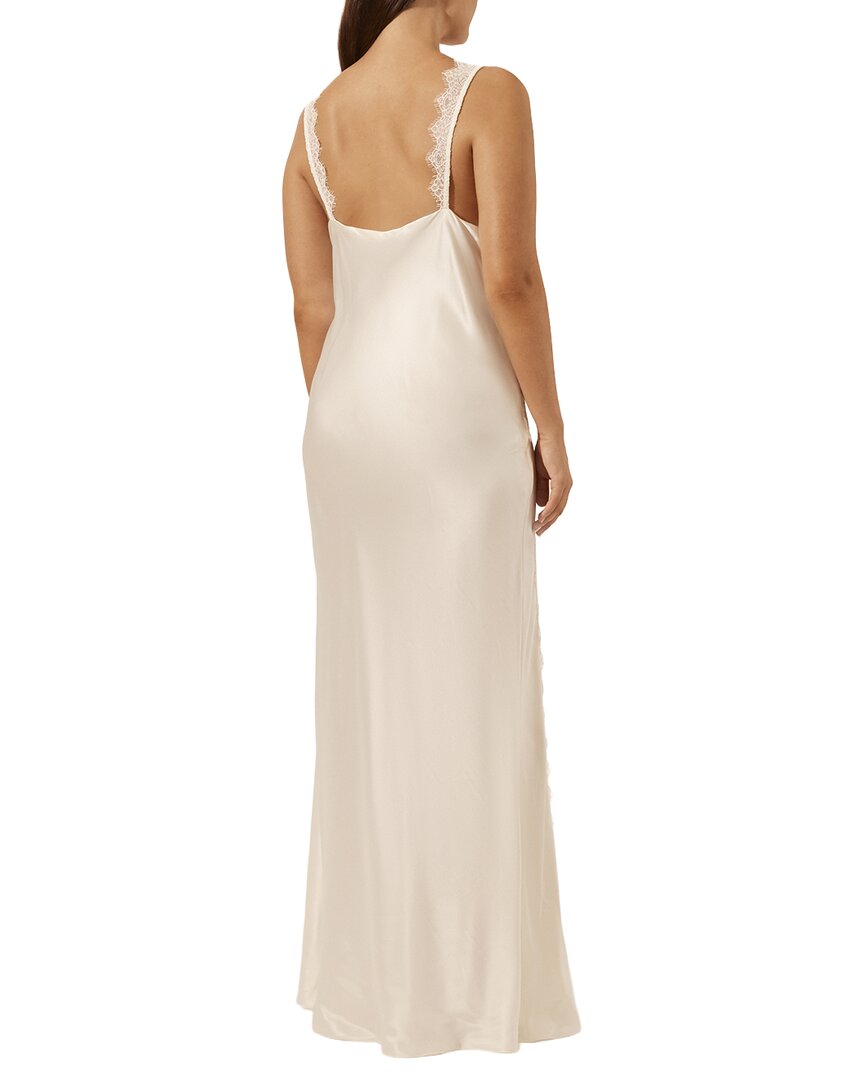Shona Joy La Lune Cumulus Silk Lace Strap Split Maxi Dress