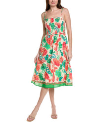 Adrianna Papell Floral Shirred Midi Sundress