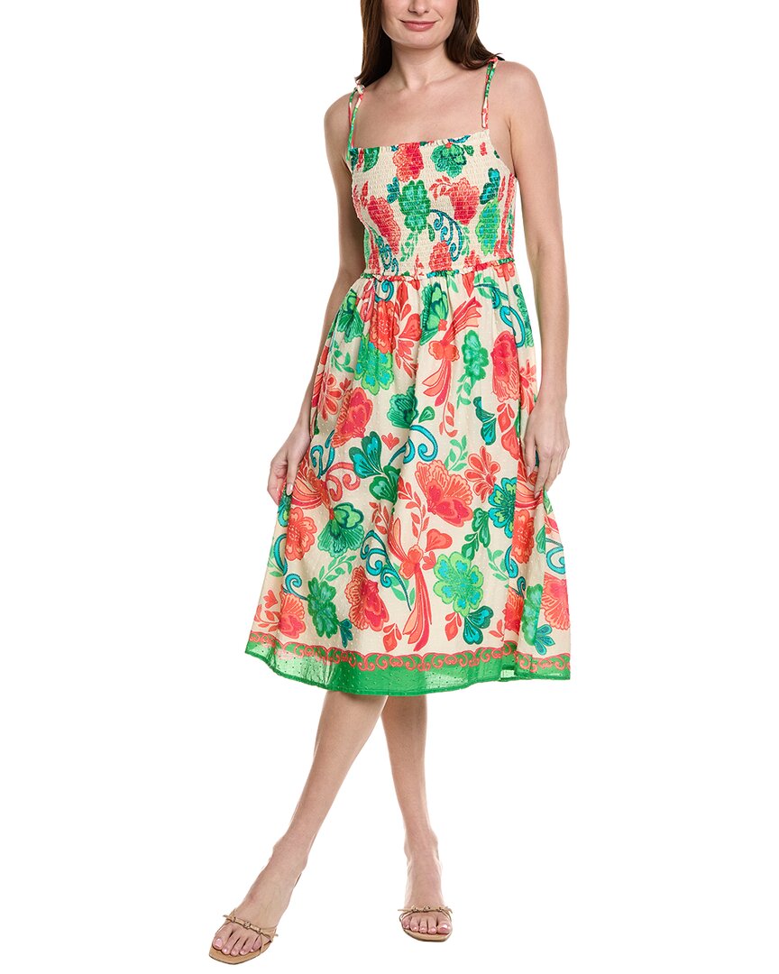 Adrianna Papell Floral Shirred Midi Sundress