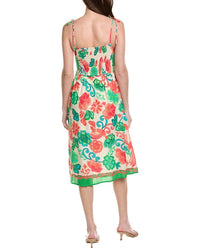 Adrianna Papell Floral Shirred Midi Sundress