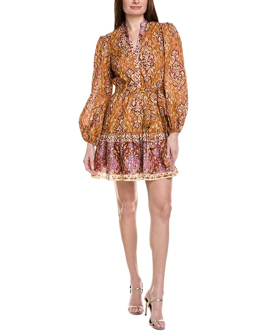 Adrianna Papell Bishop Sleeve A-Line Dress
