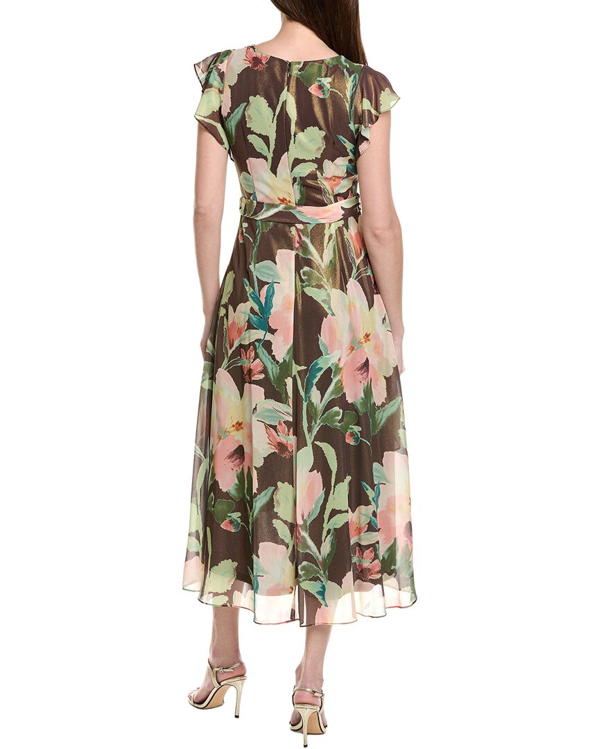 Adrianna Papell Flutter Sleeve High-Low Midi Wrap Dress