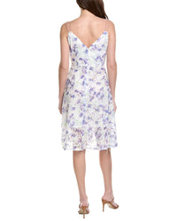 Adrianna Papell Floral Tulle Soutache A-Line Midi Dress