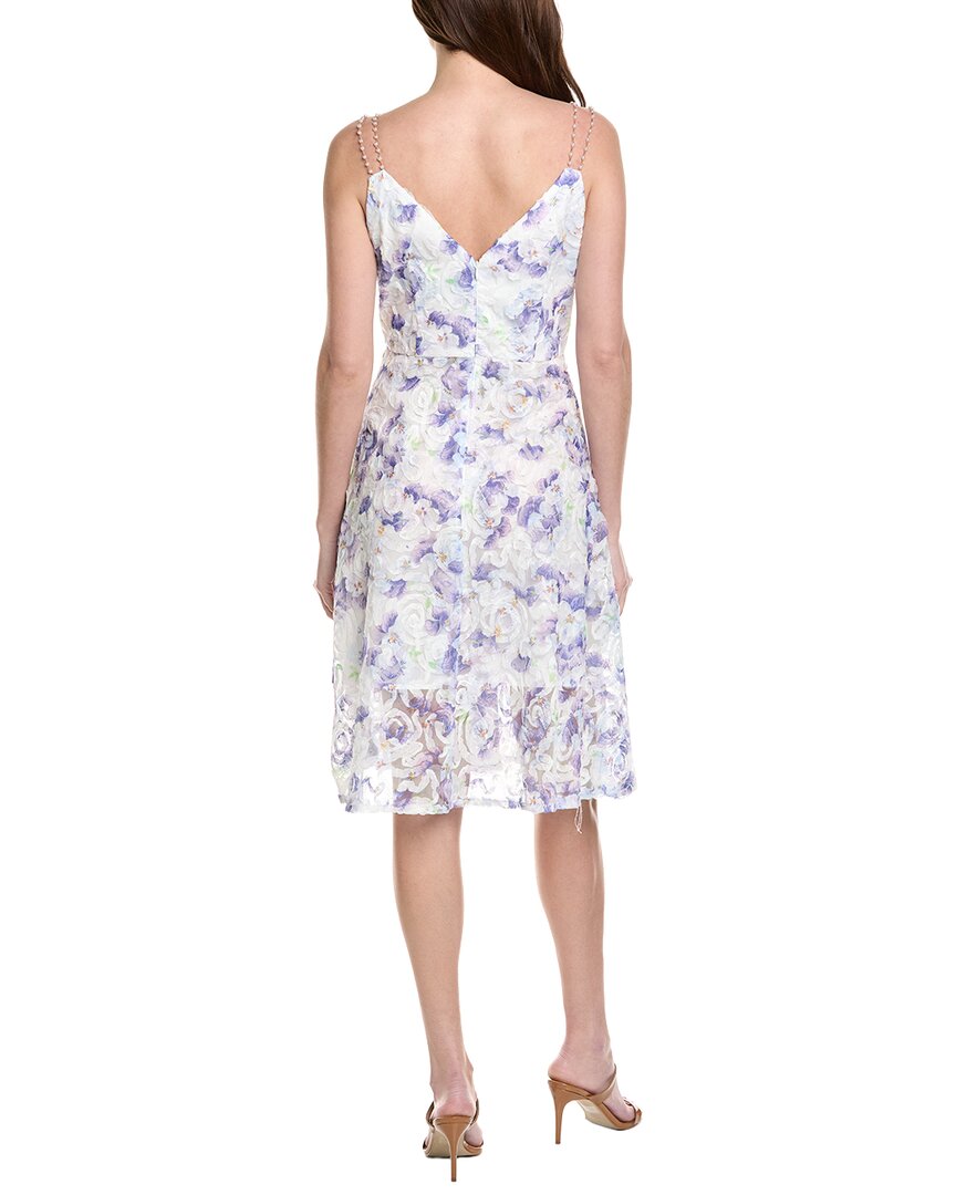 Adrianna Papell Floral Tulle Soutache A-Line Midi Dress