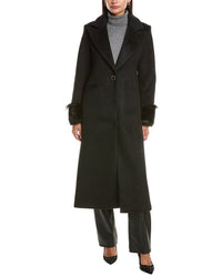 CeCe Cece Feather Cuff Maxi Coat