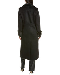 CeCe Cece Feather Cuff Maxi Coat
