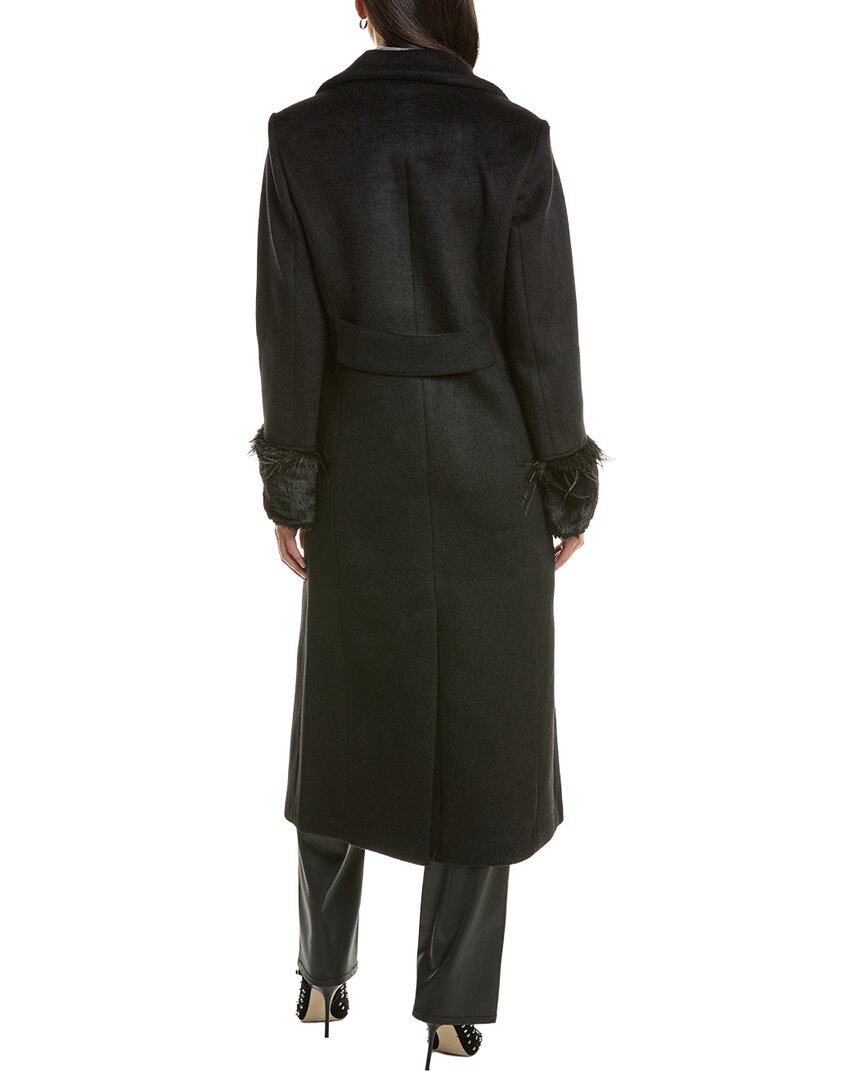 CeCe Cece Feather Cuff Maxi Coat