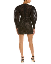 Zac Posen Embroidered Lace Organza Sheath Dress
