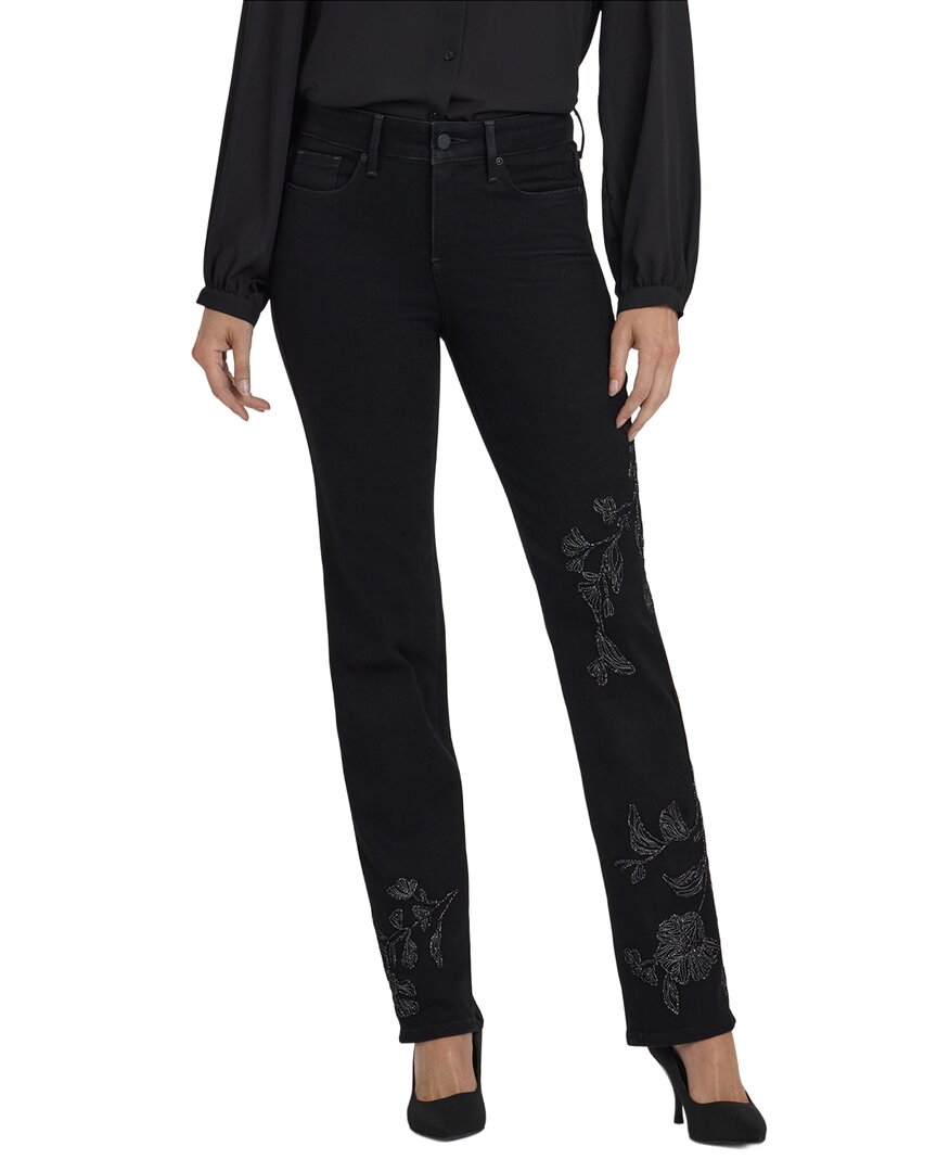 NYDJ Nydj Petite Marilyn Black Rinse Straight Leg Jean