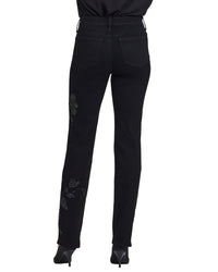 NYDJ Nydj Petite Marilyn Black Rinse Straight Leg Jean
