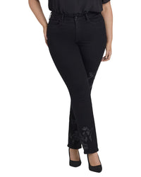 NYDJ Nydj Plus Marilyn Black Rinse Straight Leg Jean