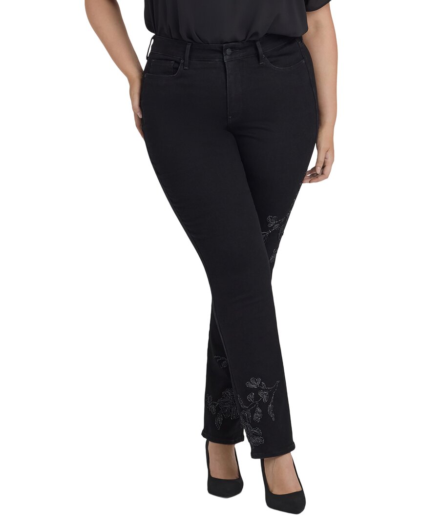 NYDJ Nydj Plus Marilyn Black Rinse Straight Leg Jean