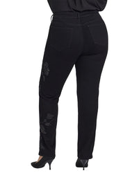 NYDJ Nydj Plus Marilyn Black Rinse Straight Leg Jean