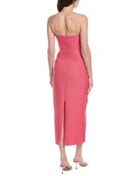 Lela Rose Draped Tulip Silk-Blend Sheath Dress