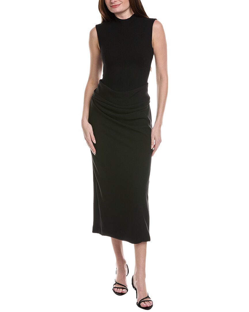 Lela Rose Cummerbund Wool-Blend Dress