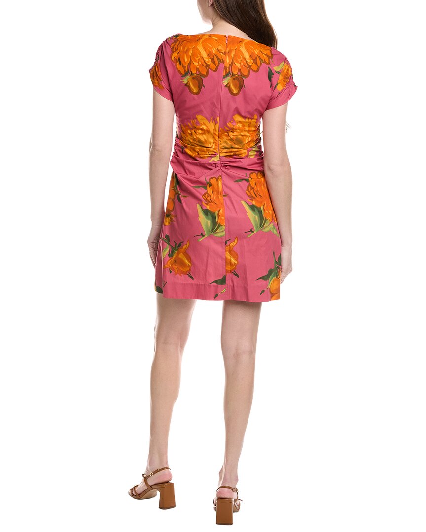 Lela Rose Cap Sleeve Shirred A-Line Dress