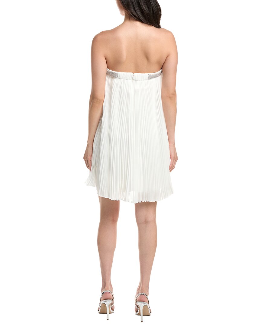 Tadashi Shoji Jemny Pleated Chiffon Trapeze Mini Dress