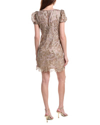 Adrianna Papell Floral Embroidered Shift Short Dress