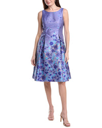 Adrianna Papell Border Jacquard Dress