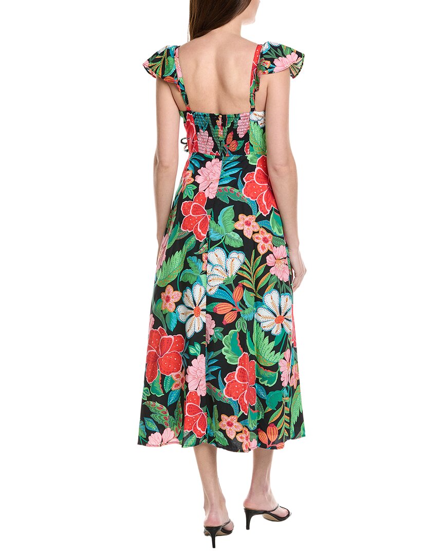 Adrianna Papell 3D Tropical Floral A-Line Midi Dress