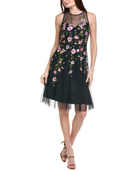 Adrianna Papell Floral Illusion Midi Dress