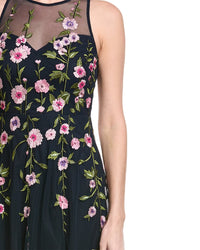 Adrianna Papell Floral Illusion Midi Dress