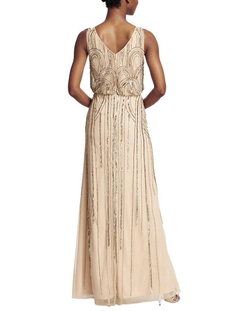 Adrianna Papell Beaded Blouson Art Nouveau Gown
