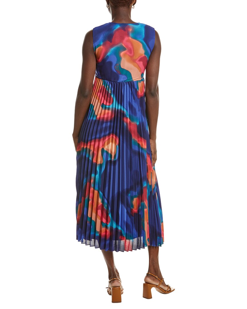 Nicole Miller Accordion Pleated Midi Dress