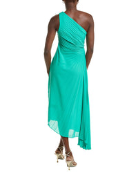 Nicole Miller Accordion Pleated One-Shoulder Midi Dress