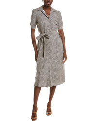 Nicole Miller Jade Linen-Blend Midi Dress