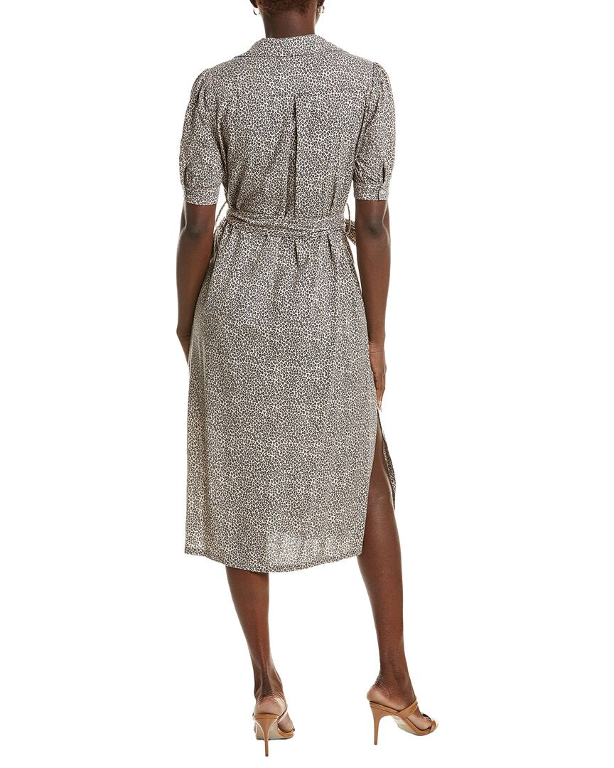 Nicole Miller Jade Linen-Blend Midi Dress