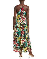 Nicole Miller Printed Palma Satin Maxi Dress