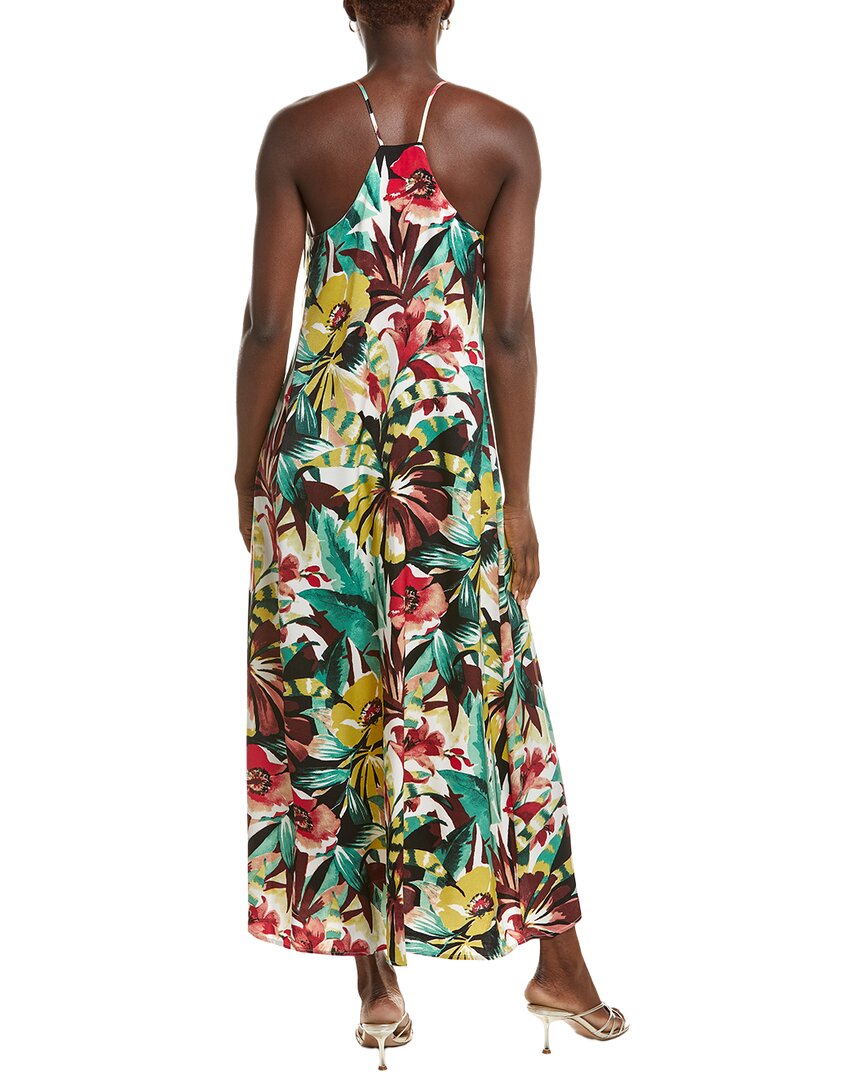 Nicole Miller Printed Palma Satin Maxi Dress