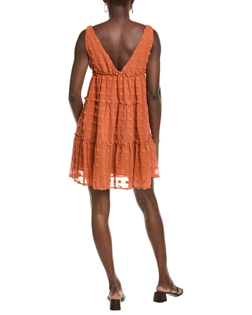 Marion Surplice Swiss Dots Tiered Mini Dress