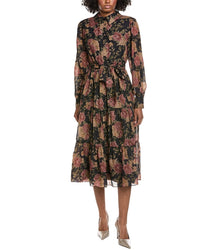 Mikael Aghal Print Midi Dress