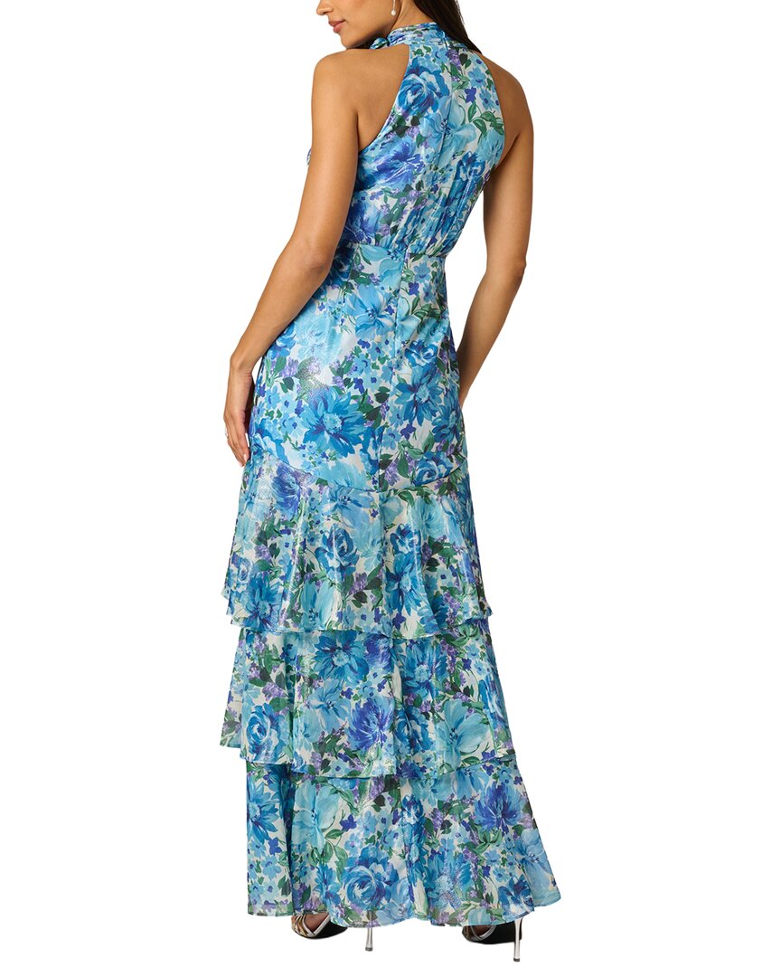 Adrianna Papell Glazed Printed Chiffon Long Gown