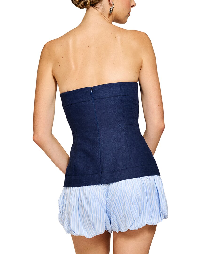 Line & Dot Eline Linen-Blend Bubble Romper