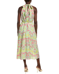 Garrie B Green Floral Boota Ruffle Dress