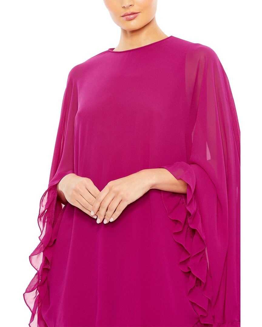 Mac Duggal High Neck Ruffle Hem Cape Mini Dress