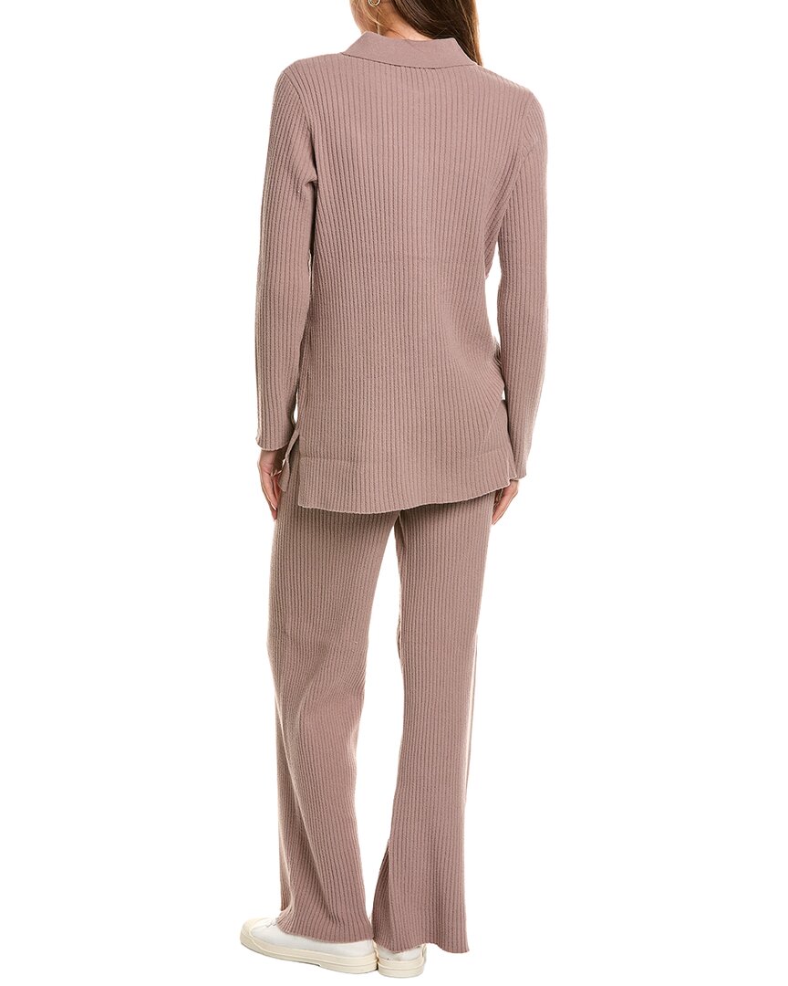 525 America 2Pc Rib Cardigan & Pant Set