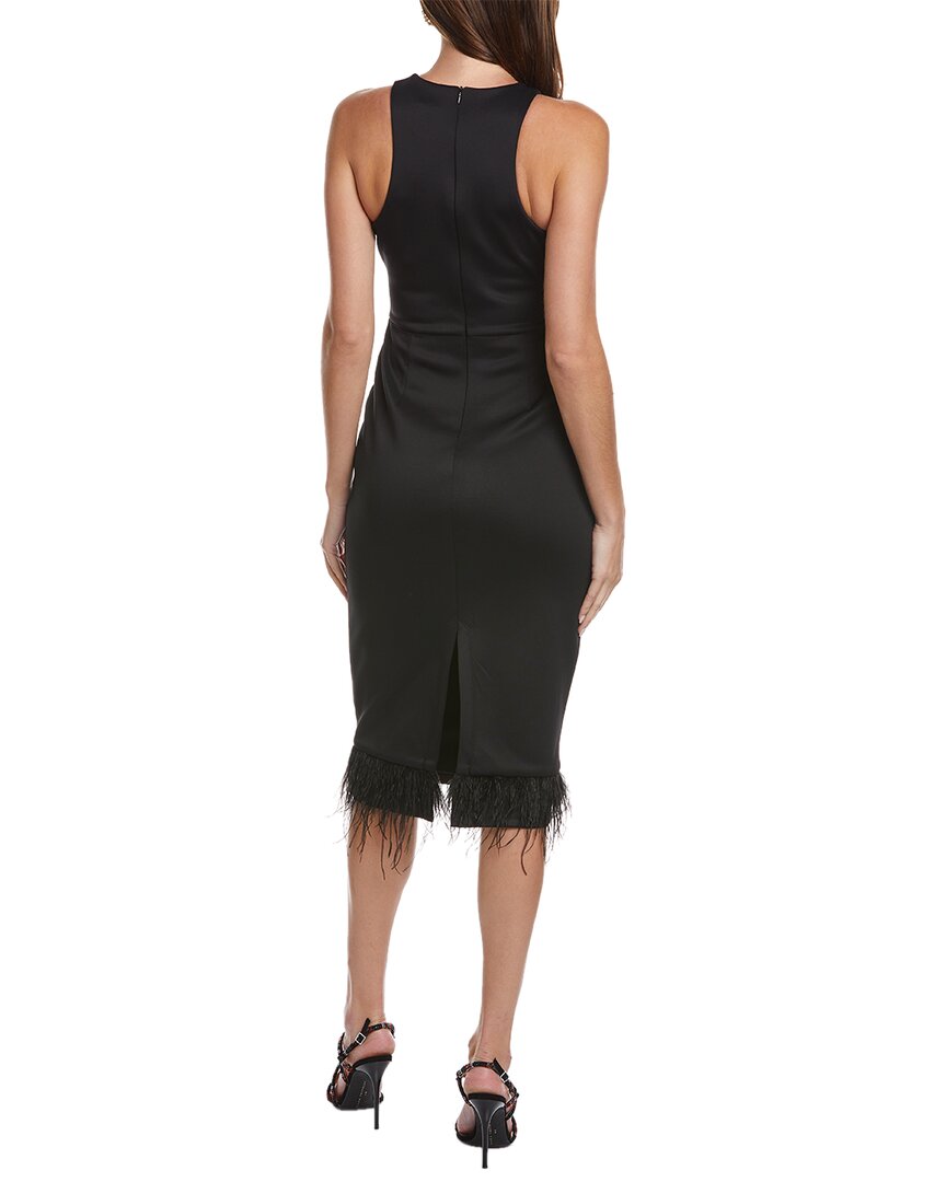 Taylor Scuba Feathers Midi Dress