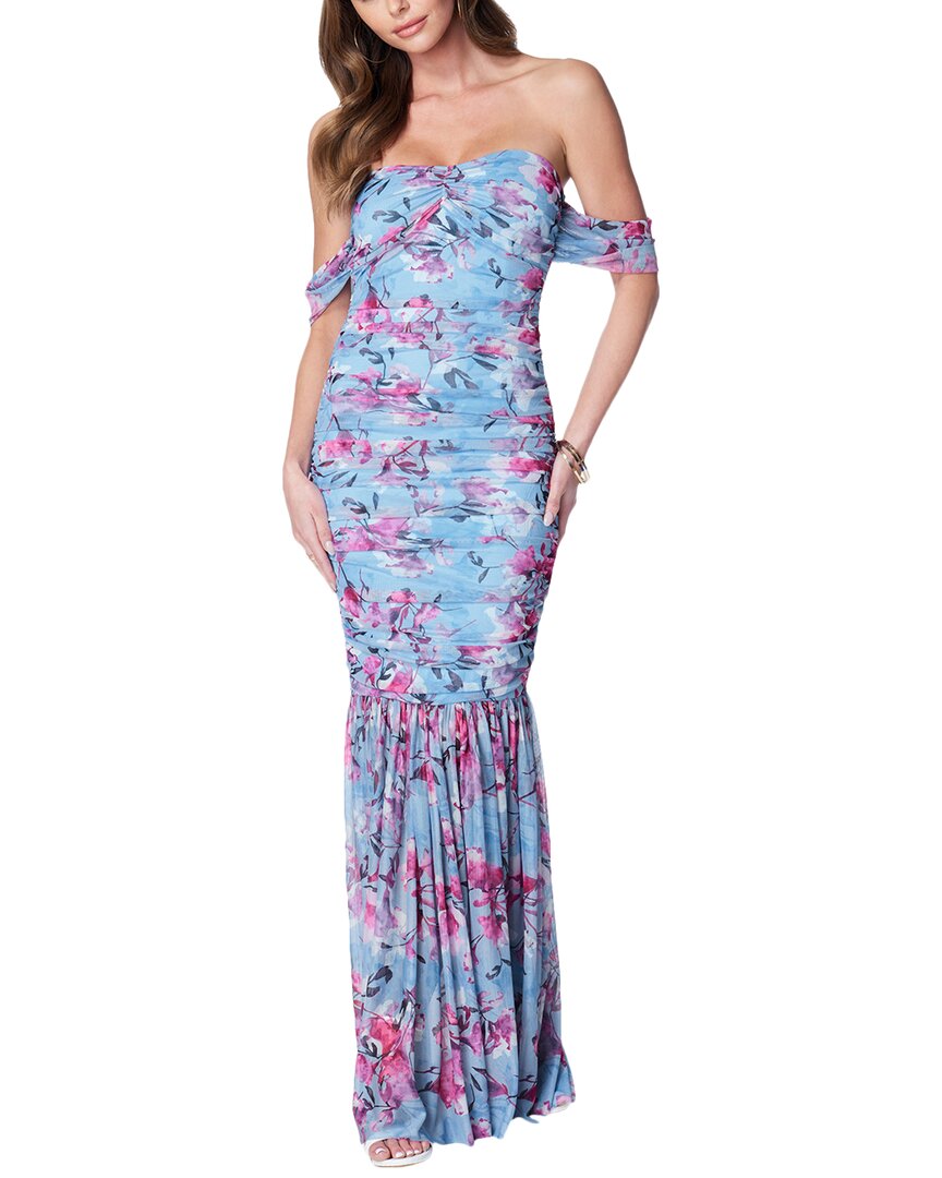 Bebe Bebe Off-Shoulder Mesh Gown