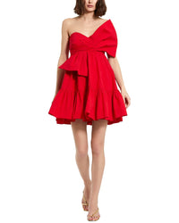 Mac Duggal Mac Duggal Faille Strapless Twist Bow Mini Dress