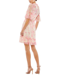 Mac Duggal Flounce Sleeve Mini Dress