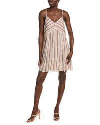 Marion Lace Trim Stripe V-Neck Dress