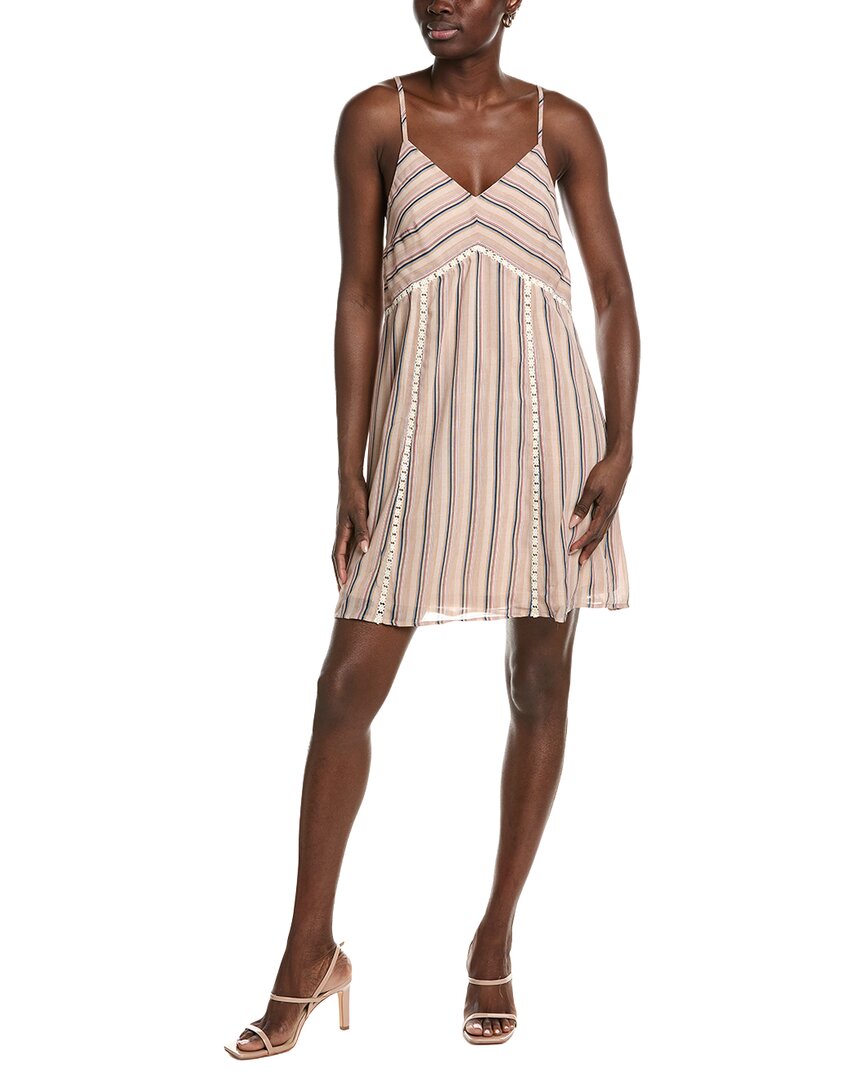 Marion Lace Trim Stripe V-Neck Dress