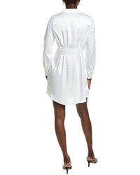 Marion Cinched Pleated Satin Shirtdress