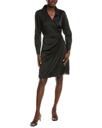 Marion Front Wrap Collared Shirtdress