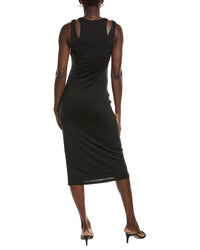 Marion Double Layer Cutout Slit Midi Dress